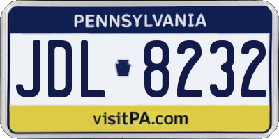 PA license plate JDL8232