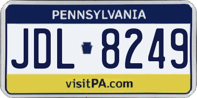 PA license plate JDL8249