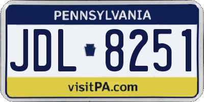 PA license plate JDL8251