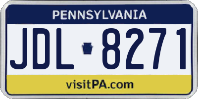PA license plate JDL8271