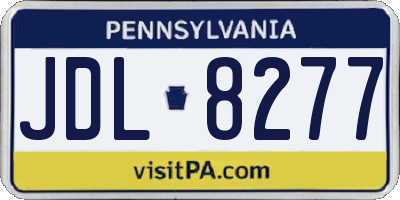 PA license plate JDL8277