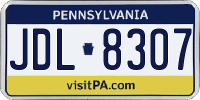 PA license plate JDL8307