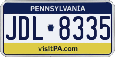 PA license plate JDL8335