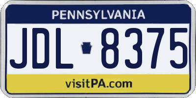 PA license plate JDL8375