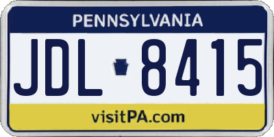 PA license plate JDL8415