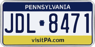 PA license plate JDL8471
