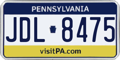 PA license plate JDL8475