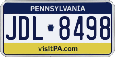 PA license plate JDL8498