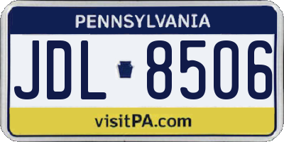 PA license plate JDL8506