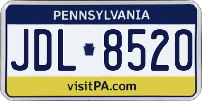 PA license plate JDL8520
