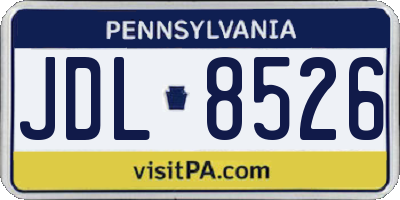 PA license plate JDL8526