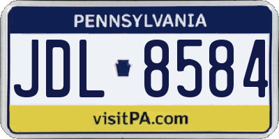 PA license plate JDL8584