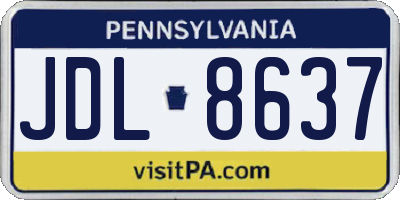 PA license plate JDL8637