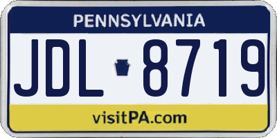 PA license plate JDL8719