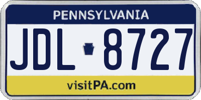 PA license plate JDL8727