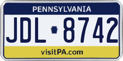 PA license plate JDL8742