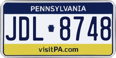 PA license plate JDL8748