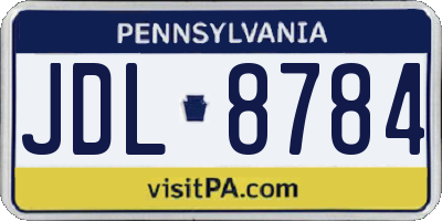 PA license plate JDL8784