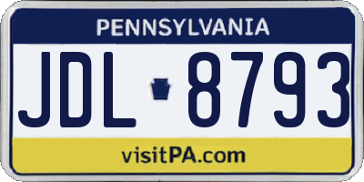 PA license plate JDL8793