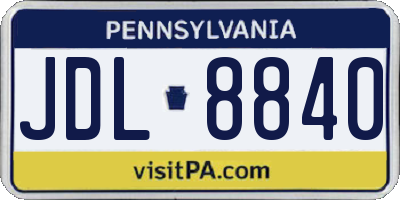 PA license plate JDL8840