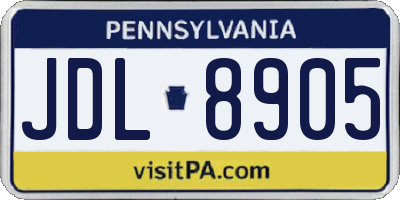 PA license plate JDL8905