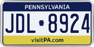 PA license plate JDL8924
