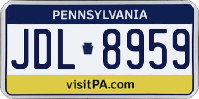 PA license plate JDL8959
