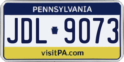 PA license plate JDL9073