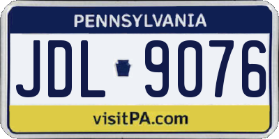 PA license plate JDL9076