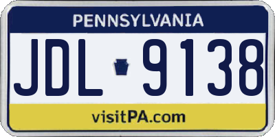 PA license plate JDL9138