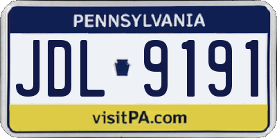 PA license plate JDL9191
