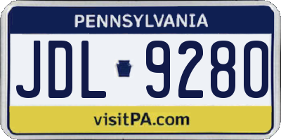 PA license plate JDL9280