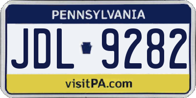PA license plate JDL9282