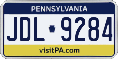 PA license plate JDL9284