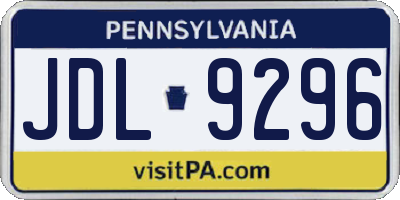 PA license plate JDL9296