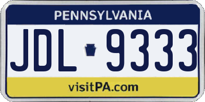 PA license plate JDL9333