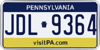 PA license plate JDL9364