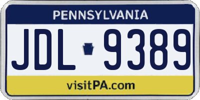 PA license plate JDL9389