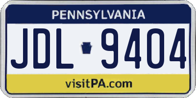 PA license plate JDL9404