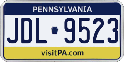 PA license plate JDL9523