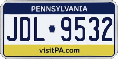 PA license plate JDL9532