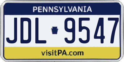 PA license plate JDL9547