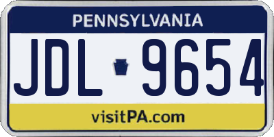 PA license plate JDL9654