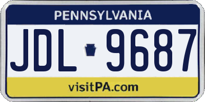 PA license plate JDL9687