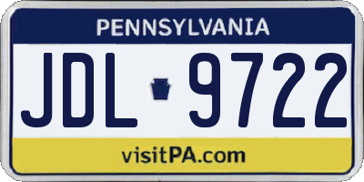 PA license plate JDL9722