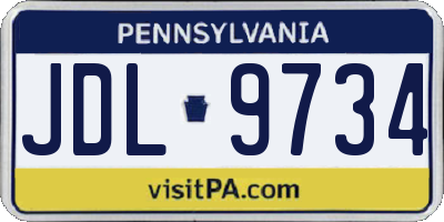 PA license plate JDL9734