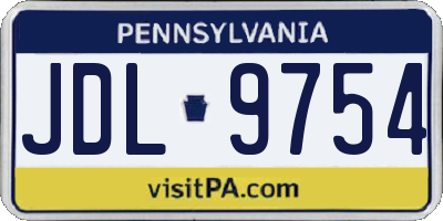 PA license plate JDL9754