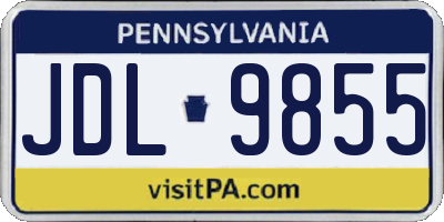 PA license plate JDL9855