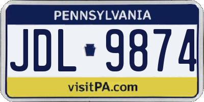 PA license plate JDL9874