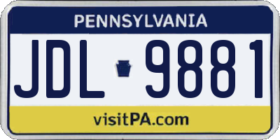 PA license plate JDL9881